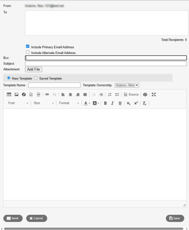 Email teacher pop-up